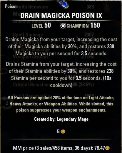 Drain Magicka Poison Ix
